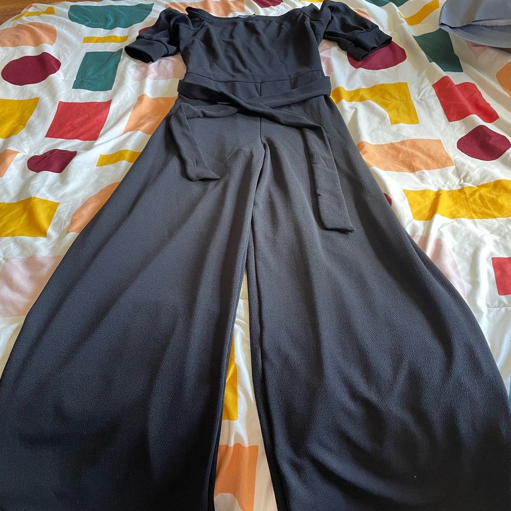 Off the shoulder wide leg jumpsuit